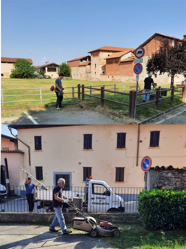 Volontari all'opera.